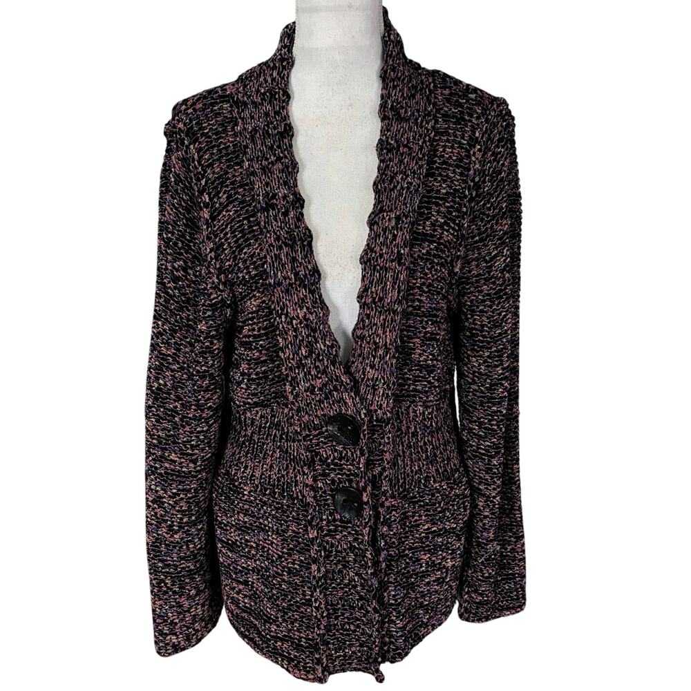 Habitat Size XL Chunky Knit Multicolor Cardigan Sweater Jacket Long Sleeved